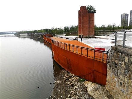 南淝河码头公园耐候钢钢结构景观船造型雕塑设计施工一体化