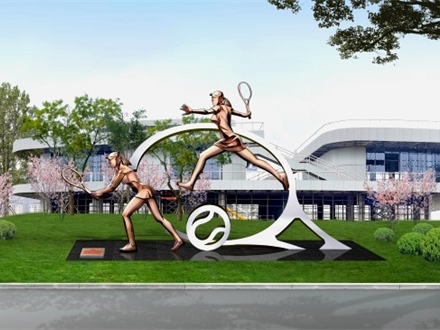 体育公园体育运动元素项目人物雕塑设计制作—网球雕塑