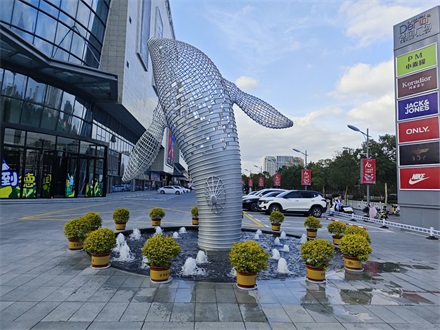 江苏商场艺术装置不锈音乐喷泉钢雕塑设计施工